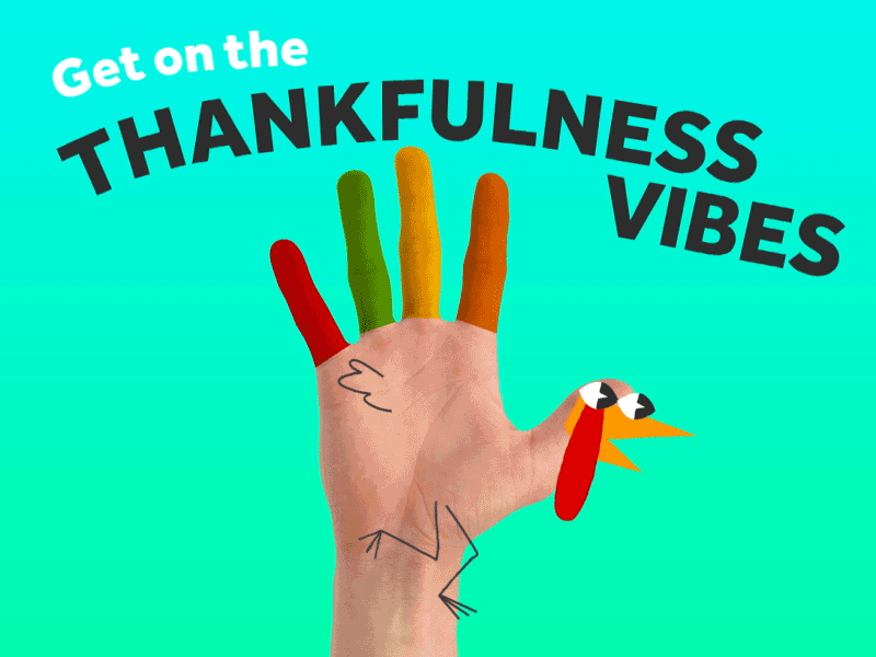 States GIF 10.5 - Thankfulness! arm feathers good vibes hand thank you thankfulness thanks thanksgiving turkey vibes