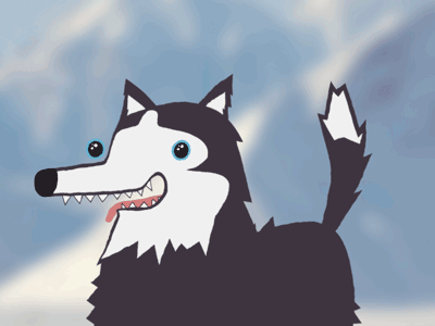 States GIF 16 - Alaska! alaska bounce dog dog sled husky smile states walk cycle