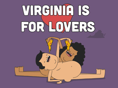 States GIF 19 - Virginia! (is for lovers) bliss ethan barnowsky fatsos happy lovers pizza states states gifs valentines day virginia