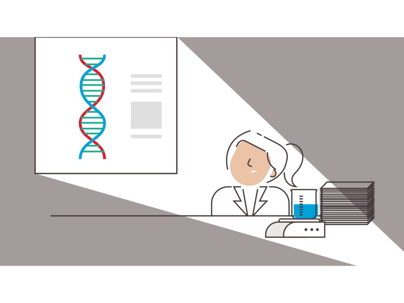 DNA Time! dna genome projector science scientist woman