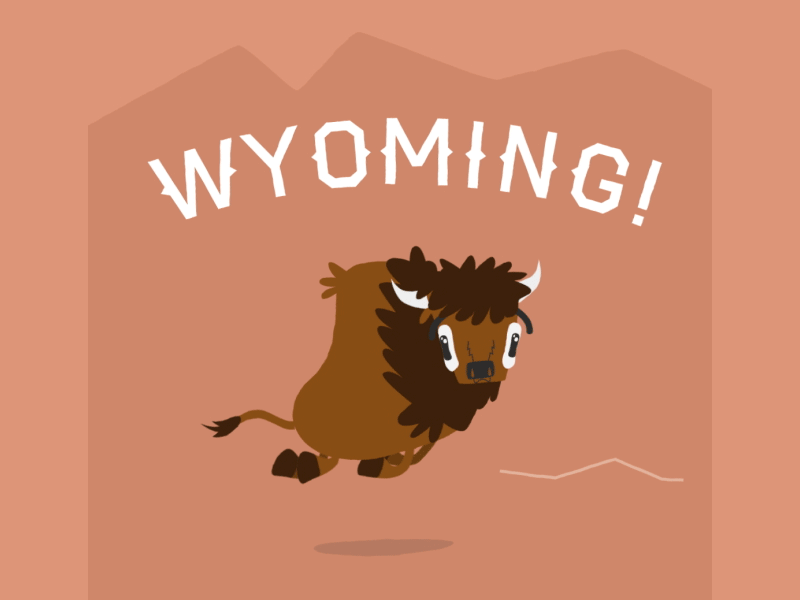 States GIF 32 - Wyoming! animal bison buffalo cartoon escape loosekeys national park old faithful run wyoming yellowstone