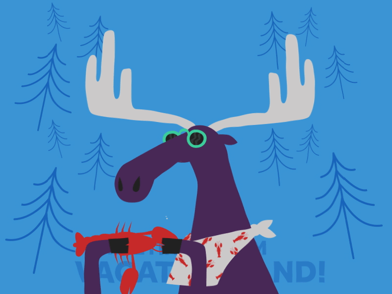States GIF 49 - Maine! eat food fun lobster maine moose ouch states sun vacation