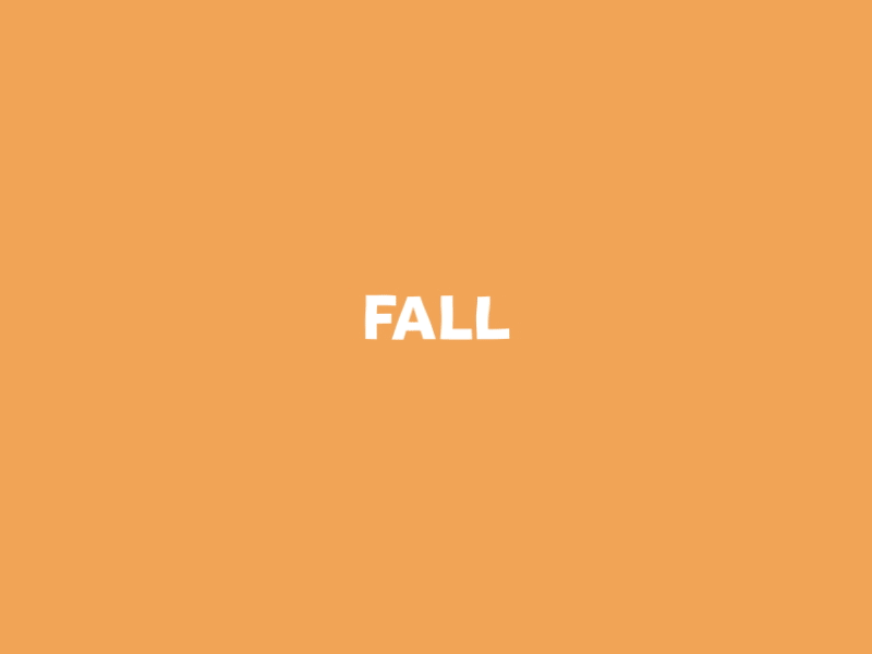 Word GIF #51 - Fall! autumn bye character dying fall guy help orange scared