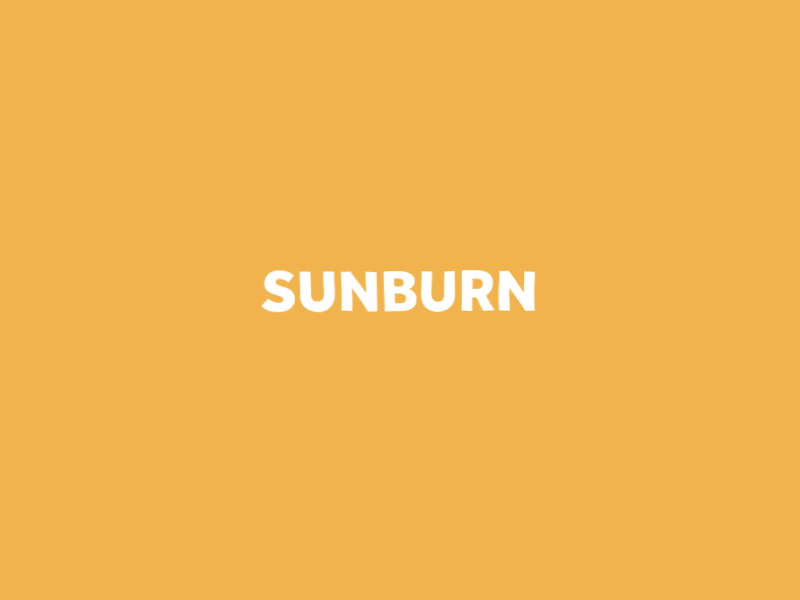 Word GIF #67 - Sunburn! character guy summer sun sunburn sunny sunshine