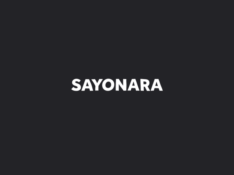 Word GIF #75 - Sayonara! bye character end fart finished guy hand later poof sayonara smell wave