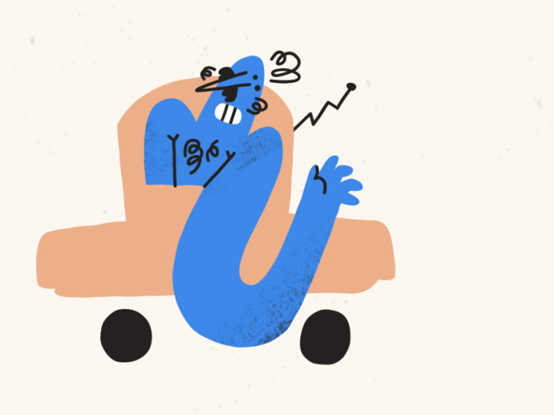 Hello Goodbye! animation car character gif goodbye guy hand hello illustration wave