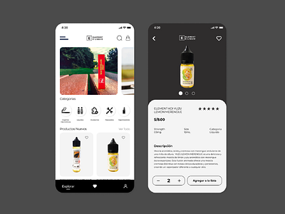 Vape Product Shop App app cigars clean design ecommerce minimal minimalist product responsive shop ui ux vape