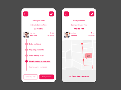 Tracking Delivery Section - Ice Cream App