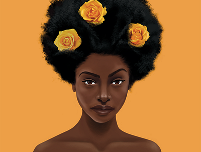 The Higher The Hair #1 black hair black woman black women digital illustration digital painting graphics illustration procreate procreate art