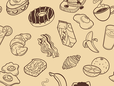 Breakfast Of Champions breakfast brunch digital illustration illustration pattern procreate seamless