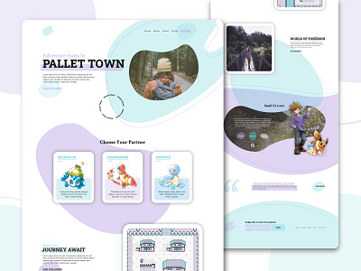 Pokémon Gen 1 - Pallet Town Web Concept adobe illustrator branding design graphic design illustration kanto pallet pokemon vector web design website