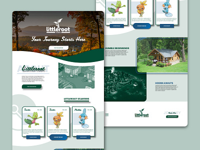 Pokémon Gen 3 - Littleroot Town Web Concept adobe illustrator branding design graphic design hoenn illustration littleroot pokemon vector web design website