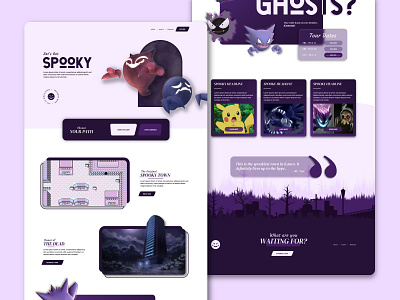 Lavender Town - Pokémon Web Concept adobe illustrator branding design graphic design illustration kanto lavender pokemon vector web design website