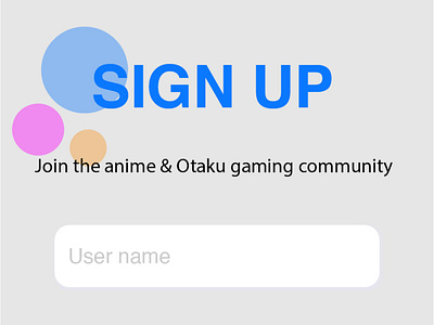 Sign Up page for an anime app