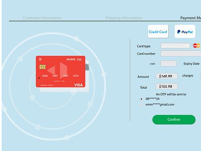 Credit card checkout page