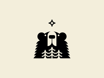 Gazer bear branding forest icon illustration logo mark star