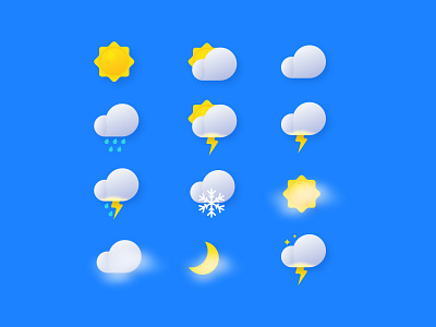 Weather icons cloud icon icons icons set illustration mist moon rain sun vector