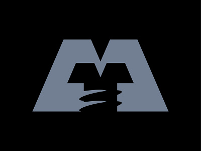 M + screw branding construction icon letter logo m mark metal monogram screw