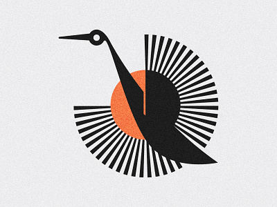 Crane bird crane flight illustration sun