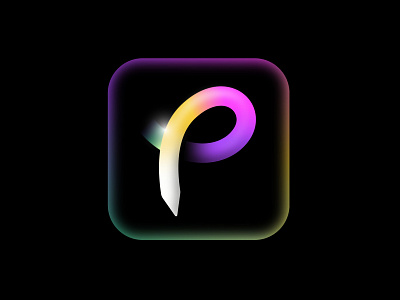 Procreate – App icon redesign challenge branding gradient icon letter logo mark monogram p procreate vector