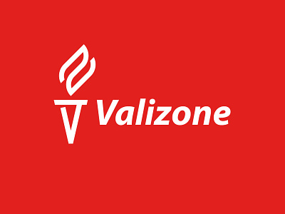 Valizone logo branding flame icon letter logo mark monogram torch v z