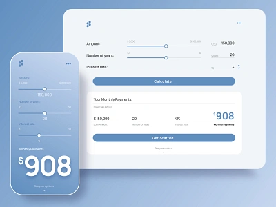 Loan calculator calcuator credit finance loan loan calculator mobile ui web web design