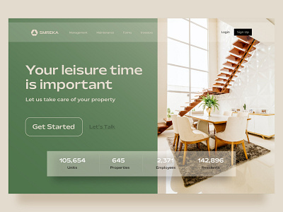 Smreka property management landing page