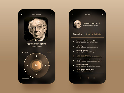 Music player aaron copland clean mobile mobile version music music player pause play playlist simple tracklist ui