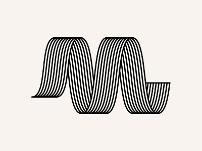 Moulinage logo branding fabric icon letter logo m mark monogram string
