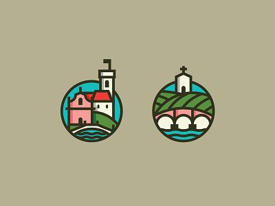 Town Badges badge capital emblem hometown illustration ljubljana maribor slovenia town