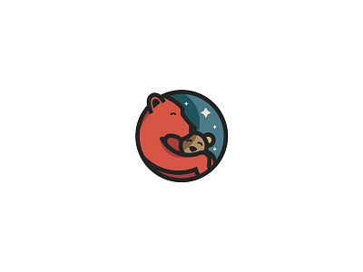 Mommy bear and Cub baby bear cub logo mommy