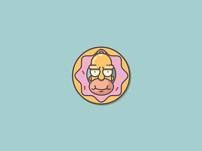 Doh!nut badge homer icon illustration simpson sticker