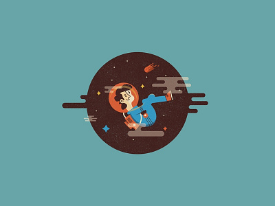 Dreamer astronaut cosmos dream illustration space vintage