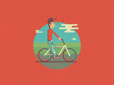 Whistle While You Think bicycle bike guy illustration whistle