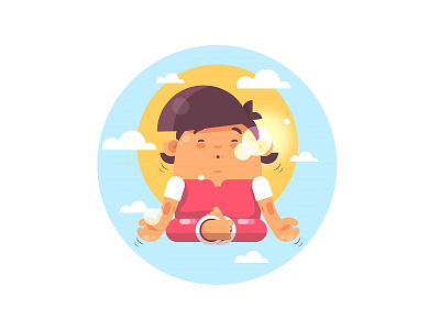 Quiet The Mind boy illustration meditation yoga