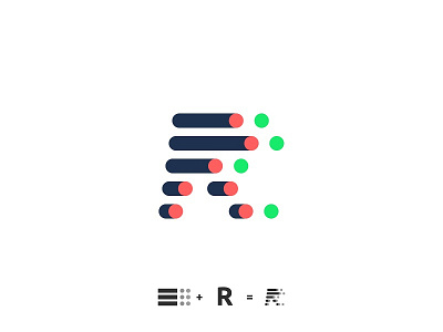 R Rental branding computer logo mark monogram r rental server