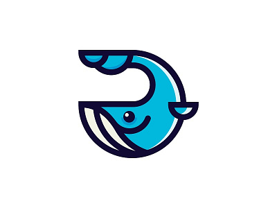 Whale branding line logo mark sea whale