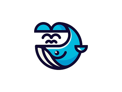 Whale 2.0 branding line logo mark sea whale
