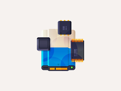 Ssd & Components cache controller disk illustration nand ssd
