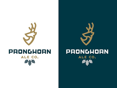 Pronghorn ale branding illustration logo mark