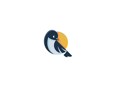 Birdie bird branding illustration logo mark sun