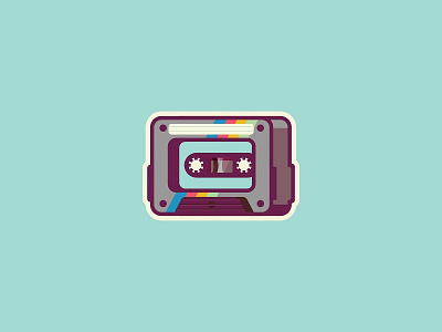 Cassette sticker cassette icon illustration sticker