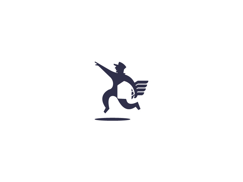 Pick up negative space mark branding illustration logo package delivery pick up