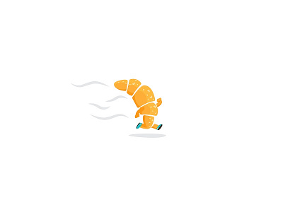 Breakfast Run branding breakfast croissant illustration logo mark