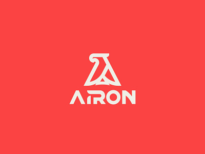 Airon a air brand eagle iron letter logo mark typography