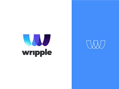 Wripple branding letter logo mark monogram ripple w watter