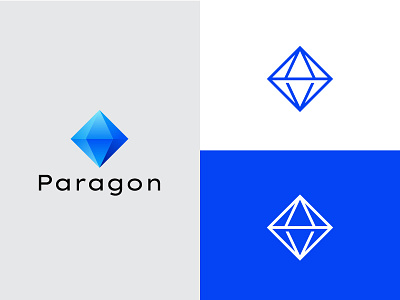 Paragon brand branding diamond icon insurance logo mark vector
