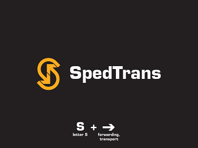 Spedtrans bold branding forwarding icon letter logo mark monogram s transport