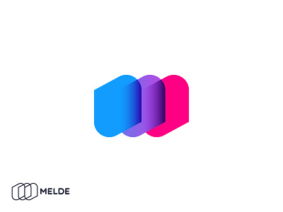 M for merge badge brand branding icon letter logo m mark merge monogram