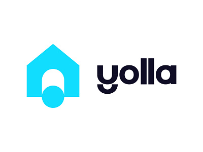 Yolla app brand branding button house icon logo mark smart